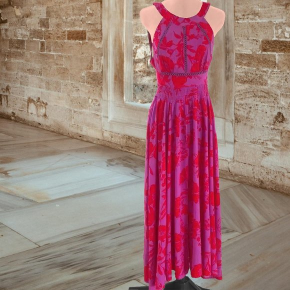 NEW! Anthropologie Abel the Label Floral Cut out Back Tie Maxi Dress, Size S - Picture 13 of 16